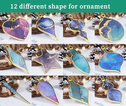 Wehous 2PCS Christmas Resin Molds, Christmas Pendant Keychain Silicone Mold, Christmas Ornament Molds for Epoxy Resin Casting, DIY Resin Accessories