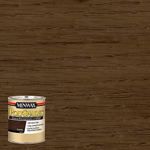 Minwax PolyShades Wood Stain + Polyurethane Finish – ½ Pint, Tudor, Satin Minwax