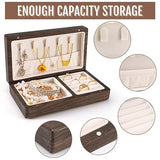 Zhamate Personalized Jewelry Box for Women, Custom Wooden Jewelry Box with Date & Name Rustic Wood Jewelry Organizer Mother's Day Gift for Mother, Zhamate