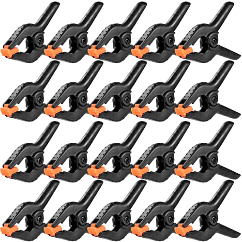 20 Packs Spring Clamps, 3.5 inch Spring Clamps Heavy Duty for Crafts and Professional Plastic Spring Clamps for Woodworking, Small Spring Clips Toresano