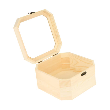 BESPORTBLE 1pc Wooden Box Jewelry Holder Container Wood Diy Craft Case Unfinished Wood Treasure Chest Trinket Storage Holder Cake Decorating Vintage BESPORTBLE