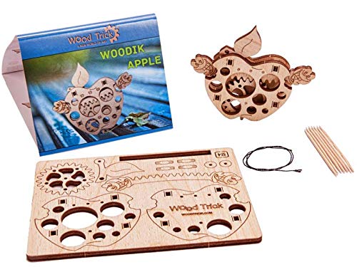 Wood Trick Set of Mini 3D Puzzles - Gingerbread, Guitar, Apple - 3D Wooden Puzzle - Great STEM Project for Beginners Wood Trick