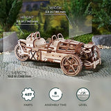 Ugears Three-Wheeler UGR-S - Wooden Motorcycle Model Kit - 3D Puzzles for Adults - Wooden Model Kits to Build - Unique DIY Wooden Puzzle Car Model UGEARS
