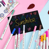 Sunshilor Metallic Markers Fine Point Metallic Marker Pens for Black Paper, Art Rock Painting, Easter Egg, Halloween Pumpkin, Card Making, Metal, Sunshilor