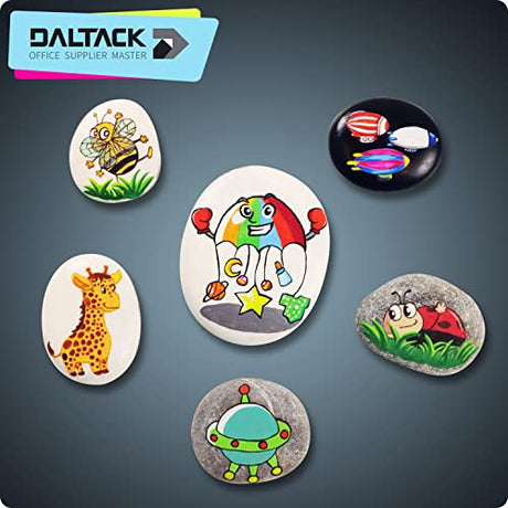 DALTACK 15PCS Large Rocks,Natural River Flat Rocks for Painting, 2"-3" Inches Stones for Arts & Craftingt DALTACK