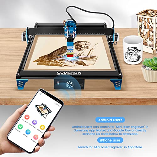 Comgrow Z1 Laser Engraving Machine 5W Output Power, Laser Cutter and Engraver Machine 24V Compressed Spot 10000mm/min with Eye Protection for Wood
