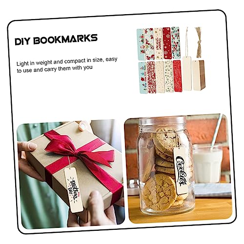 Tofficu 1 Set Wooden Bookmark Wood Crafts Tags Wooden Craft Bookmarks Unfinished Bookmark Blank Wooden Gift Tags Labels Lables Rustic Blank DIY Tofficu