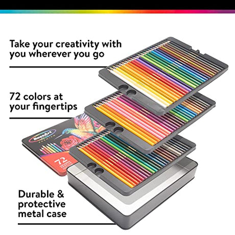 RoseArt Premium 72ct Colored Pencils – Art Supplies for Drawing, Sketching, Adult Colors, Soft Core Color Pencils 72 Pack, multi RoseArt
