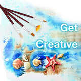 U.S. Art Supply 12-Piece Long Handle Nylon Hair & Bristle Artist Paint Brush Variety Set Red Handle U.S. Art Supply