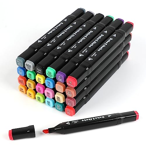 Dabo&Shobo 80 Color Alcohol Marker Pens, Bright Permanent ,for Coloring Art Markers for Kids, Adults Coloring Book, , Wide Chisel and Thin Head