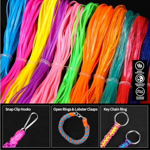 Fandamei Lanyard String Kit, 12 Colors Plastic String Lacing Cord, Bright  and Glitter Color, Lanyard String for Crafts, Bracelets and Jewelry Making  – WoodArtSupply