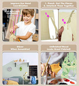 Puzzled 3D Puzzle Bathroom Dollhouse Furniture Set Wood Craft Construction Model Kit, Fun & Educational DIY Wooden Toy Assemble Model Unfinished Puzzled