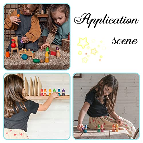 PH PandaHall 8 Packs 2.7" Wooden Peg Natural Wood Decorative Peg Wooden Figures People Bodies Assorted Wooden People Shapes for DIY Arts Crafts PH PandaHall