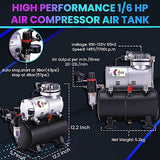 OPHIR 110V Pro Airbrush Kit Air Brush Compressor with Tank 0.2mm 0.3mm 0.8mm Airbrushes & Cleaning Kit for Model Hobby Painting Body Tattoo Airbrush OPHIR