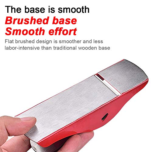 Mini Hand Planer 3-1/2 inch Red Adjustable, used for Wood Craft Processing, Carving and Trimming Projects, Carpenter DIY Model Making (Hand Planer Abnaok