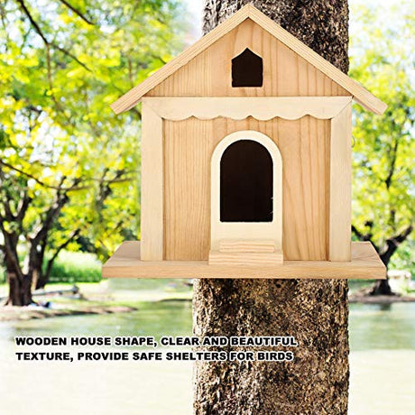 Wooden Bird House, 7.9x7.9x5.9in Bird Houses for Outside Birdhouse for Outside Garden Patio Decorative Nest Box Bird House for Swallow Sparrow Cyrank