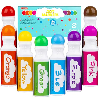 Dot Markers for Toddlers Kids Preschool, Bingo Daubers Washable Art Markers 8 Colors, Toddlers Arts and Crafts, Kids Art Supplies Dot Paint Craft
