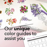 Castle Arts Flowers Colouring Book | 36 Mindfulness-Inspiring Blooms Curated by in-House Artists with Colour Reference Guide | No Show-Thru Artist Castle Art Supplies