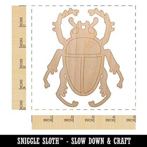 Scarab Beetle Unfinished Craft Wood Holiday Christmas Tree DIY Pre-Drilled Ornament