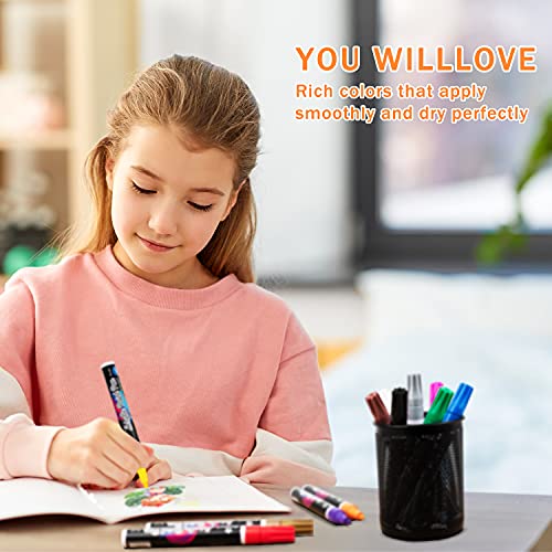 IJIANG Bundle Acrylic Paint Markers Set, 24 Pack Acrylic Paint Pens & 12 Pack Acrylic Painting Marker Pens IJIANG