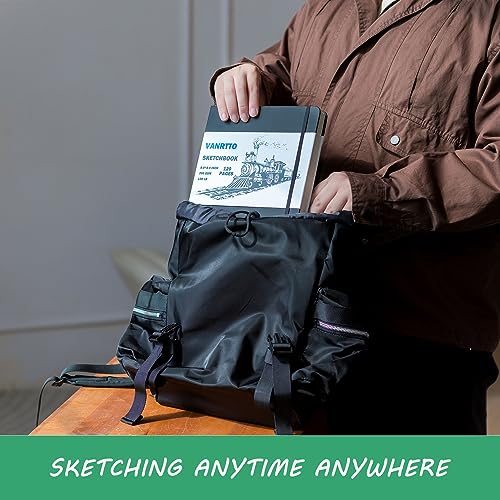 Hardcover Sketch Book, Square Sketchbook with 120LB/200GSM Thick Drawing Paper, 120 Pages/60 Sheets Sketch Pad for Adults and Kids, Large Mixed Media VANRTTO