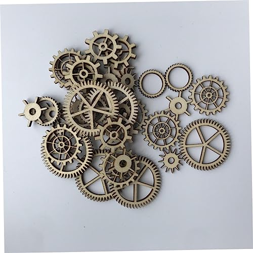IWOWHERO 72pcs Hanging Wood Sign Unfinished Wood Gear Wood Gear Cutout Wood Chips Hollow Gear Ornament Wood Wheel Cutouts unpainted Wood Cutouts DIY IWOWHERO