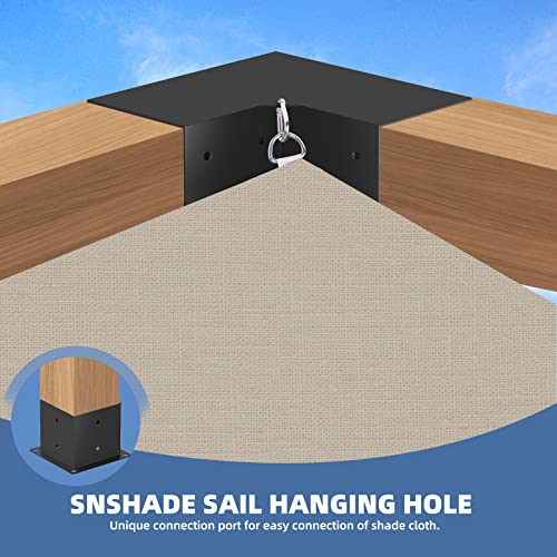 TOCRETOARE Pergola Kit, 4 Pack Woodworks Pergola Brackets 6" x 6" (Actual: 5.5x5.5 Inch), 3-Way Right Angle Corner Brackets, Powder-Coated Pergola TOCRETOARE