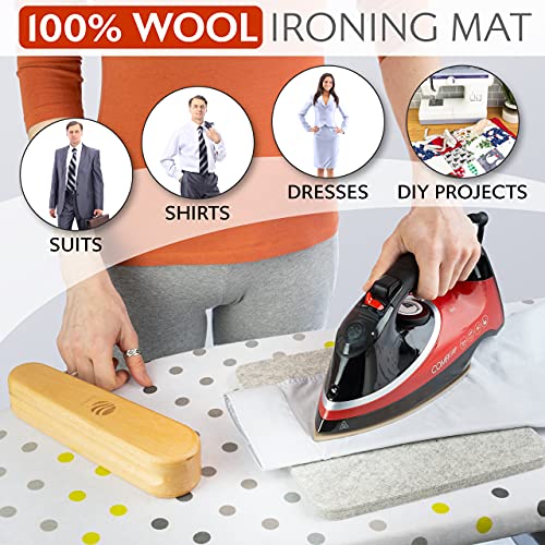 IDSWorld Tailor Wooden Clapper Steam Iron Sewing Quilting Block Embroidery Set Pressing Seam Flattering Tapestry Large 9.44" New Two Side Dirt Resist - WoodArtSupply