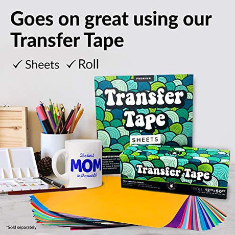 50 Pack Adhesive Permanent Vinyl - Endless Crafting Possibilities with Glossy & Matte Vinyl Sheets to Decorate Your House, Party, Car, Mugs, and More HIPPIE CRAFTER