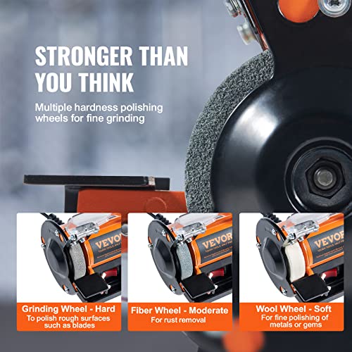 VEVOR Bench Buffer Polisher, Bench Buffer Grinder Polishing & Buffing Machine for Metal/Jewelry/Wood/Jade/Plastic/Silver DIY, with Wool/Abrasive VEVOR