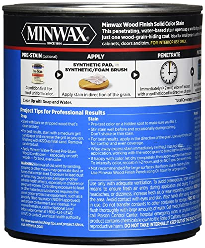 Minwax® Wood Finish® Water-Based Solid Color Stain, True Black, 1 Quart - WoodArtSupply