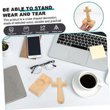 Yardenfun 1 Set Wooden Cross Table Altar Cross Wood Standing Latin Cross Wood Cross Centerpiece Unfinished Wood Cross Decorative Cross for Desk Table Yardenfun