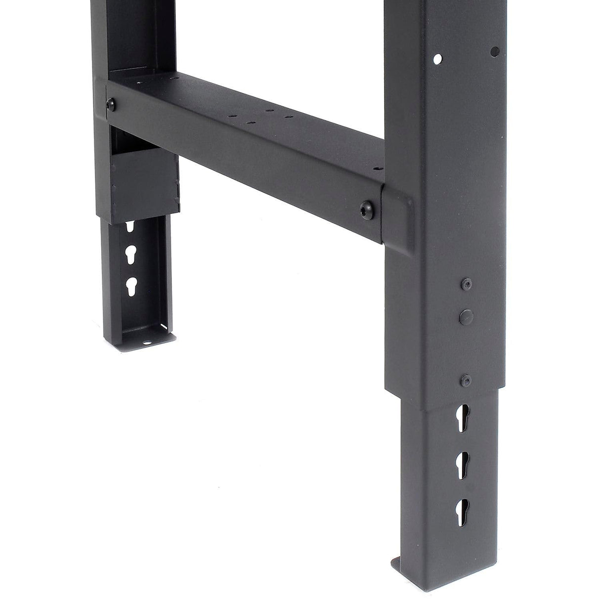 Global Industrial Adjustable Height Workbench C-Channel Leg, 60" W x 30" D, 1-3/4" Steel Square Edge, Black Global Industrial