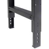 Global Industrial Adjustable Height Workbench C-Channel Leg, 60" W x 30" D, 1-3/4" Steel Square Edge, Black Global Industrial