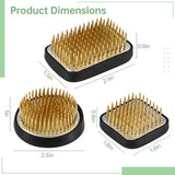 3PCS Japanese Ikebana Flower Frogs for Flower Arrangement, Kenzan Kit Includes 2.5’’ Round + 1.8” Square + 2.1” x 1.5” Rectangle, JP Flower CDOKY