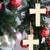 Cross Shape Wooden Cross Wood with Twines Art Unfinished Ornaments for Easter Religious and Church Events Christmas Wedding Birthday Party Christmas Zontween