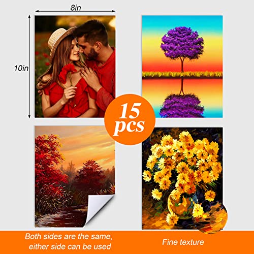 Sublimation Blanks Products for 8x10 Picture Frame, 15Pcs for DIY Halloween Christmas Photos, Double-Sided Decorative Canvas Pads Sublimation Mity rain