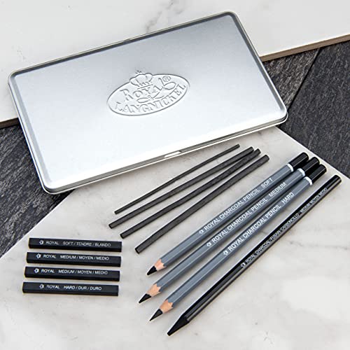 Royal & Langnickel RSET-ART2503 Small Tin Charcoal Drawing Art Set - WoodArtSupply