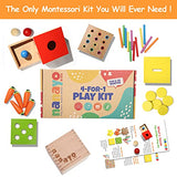 nanayo 4-for-1 Play Kit Includes Object Permanence Box, Montessori Coin Carrot Harvest Game, Matchstick Color Drop Game – Toys for Babies 6-12 nanayo