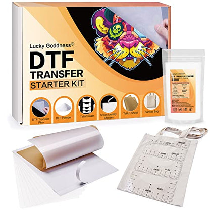 CenDale DTF Transfer Film and Powder Kit - 30 Sheets A4 DTF Film for  Sublimation, 14oz White Medium DTF Powder, Direct-to-Film Transfer for Any