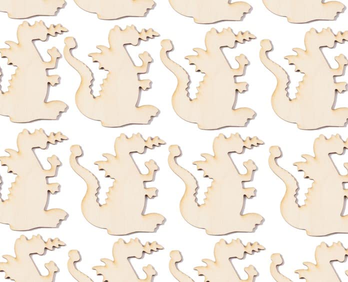 Pack of 24 Unfinished Wood Dragon Cutouts by Factory Direct Craft - Blank Wooden Fantasy Fire Breathing Dragon Shapes for DIY Projects for Birthday Factory Direct Craft