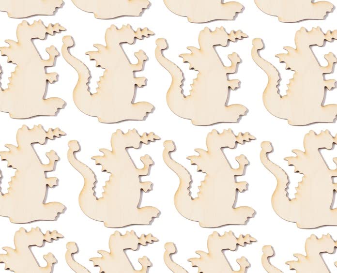 Pack of 24 Unfinished Wood Dragon Cutouts by Factory Direct Craft - Blank Wooden Fantasy Fire Breathing Dragon Shapes for DIY Projects for Birthday - WoodArtSupply