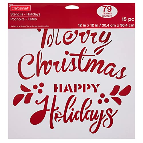 Holidays Stencils by Craft Smart®, 12”; x 12”; - WoodArtSupply