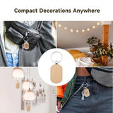 70 PCS Wooden Keychains, Engraving Blanks Wooden Blank Keychains, Wood Key Chain Bulk, Wooden Key Ring Key Tag for DIY Gift Crafts Homaisson