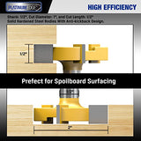 PLATINUMEDGE CNC Flattening Router bit, Spoilboard Surfacing Router Bit, Slab Flattening Router Wood Planer Bit, 1/2 in Shank 2 in Cutting Dia, 3 PLATINUMEDGE