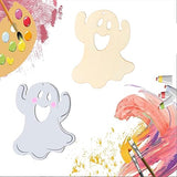 Ghost Wooden Halloween Blank Wood with Twines Art Unfinished Ornaments for Christmas Wedding Birthday Party Halloween Thanksgiving Day Decoration Zontween