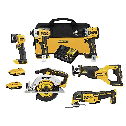 DEWALT 20V MAX* XR Cordless Combo Kit (6-Tool) with (2) Ah Batteries and Charger (DCK648D2) - WoodArtSupply