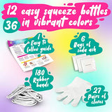 Tie Dye Party Kit for Kids & Adults - 36 Large Tye Dye Bottles with 12 Colors & Tie Dye Powder, Soda Ash, Gloves - Tie Dye Kit for Large Groups - DOODLE HOG