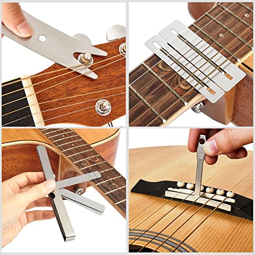 Meideal 65 Pieces Guitar Repairing Maintenance Tool Kit, Guitar Setup Kit Cleaning Care Accessories for Acoustic Electric Guitar Bass Ukulele Meideal
