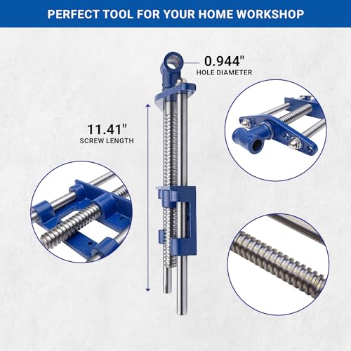 Yost Vises F9WW Front Vise | 9 Inch Woodworking Vise with guide bars | Blue Yost Tools
